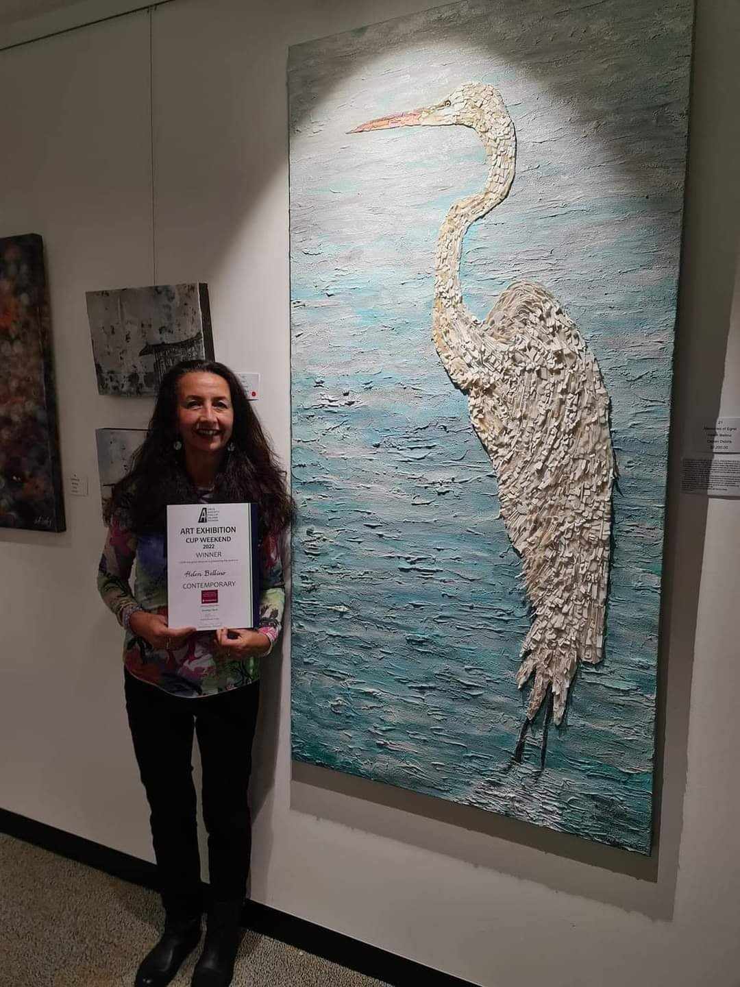 Great White Egret Original Artwork by Helen Bellino