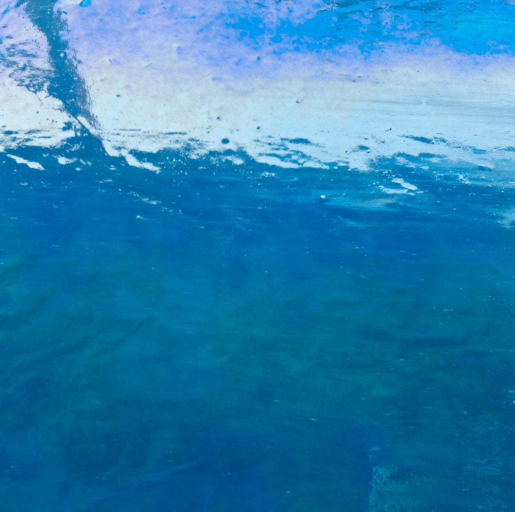 AG-IR-45T Iridised Turquoise Glass  25cm x 25cm sheet