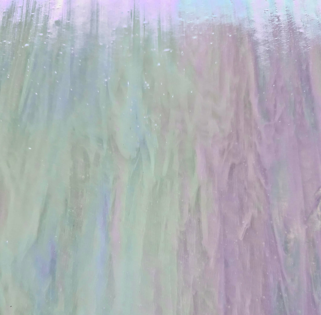 AG-IR-2WC Iridised White/Clear Glass  25cm x 25cm sheet