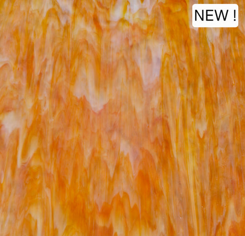 AG-OMG-67T   Tangerine Glass  25cm x 25cm sheet