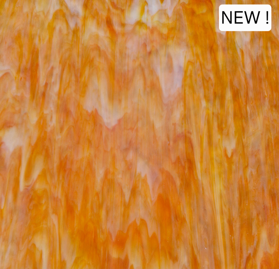 AG-OMG-67T   Tangerine Glass  25cm x 25cm sheet
